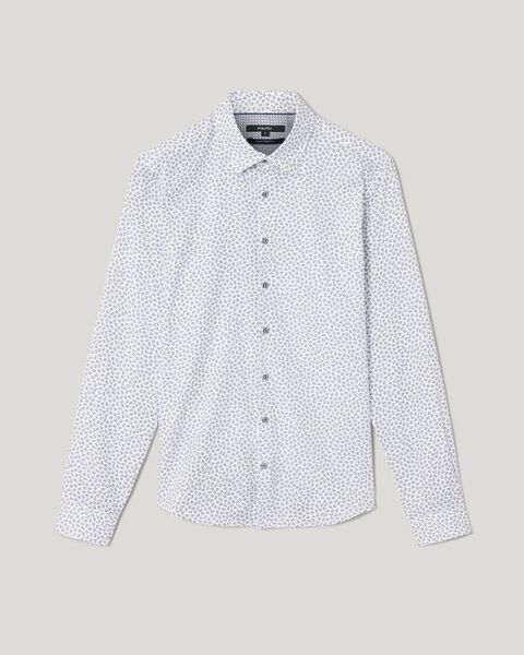 Slim Stretch Micro Floral Long Sleeve Shirt, Blue, hi-res